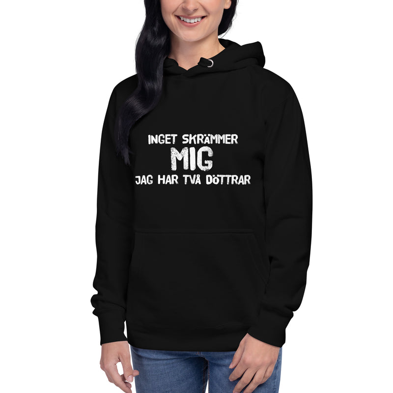 Hoodie med texten "Inget skrämmer mig längre"