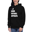 Hoodie med texten "ÄTA SOVA FOTBOLL UPPREPA"