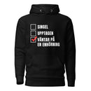 Hoodie med texten "Väntar på en enhörning"