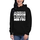 Hoodie med texten "Jag försökte gå i pension"