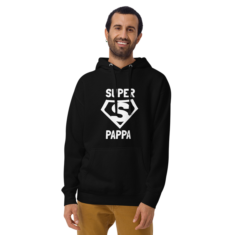 Hoodie med texten "SUPER PAPPA"