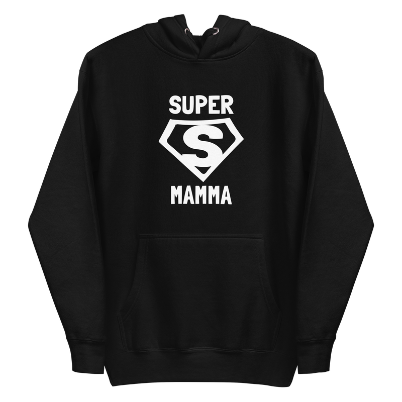 Hoodie med texten "SUPER MAMMA"