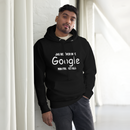 Hoodie med texten - "Jag behöver inte google - min fru vet allt"