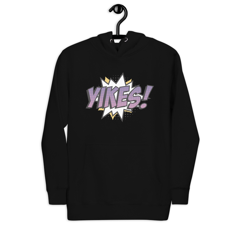 Hoodie med texten "YIKES!"