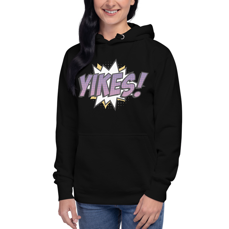 Hoodie med texten "YIKES!"