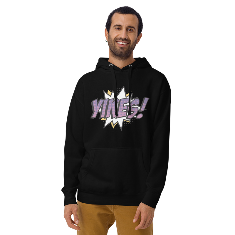 Hoodie med texten "YIKES!"