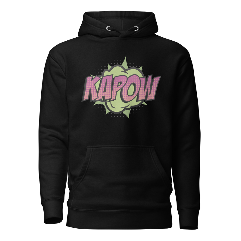 Hoodie med texten "KAPOW"