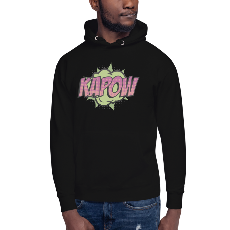 Hoodie med texten "KAPOW"