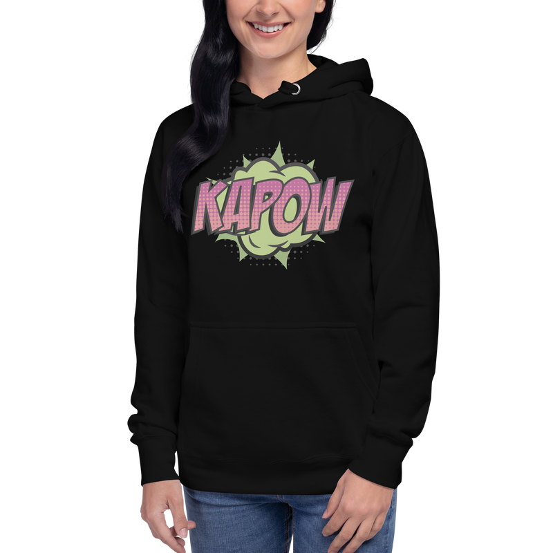 Hoodie med texten "KAPOW"