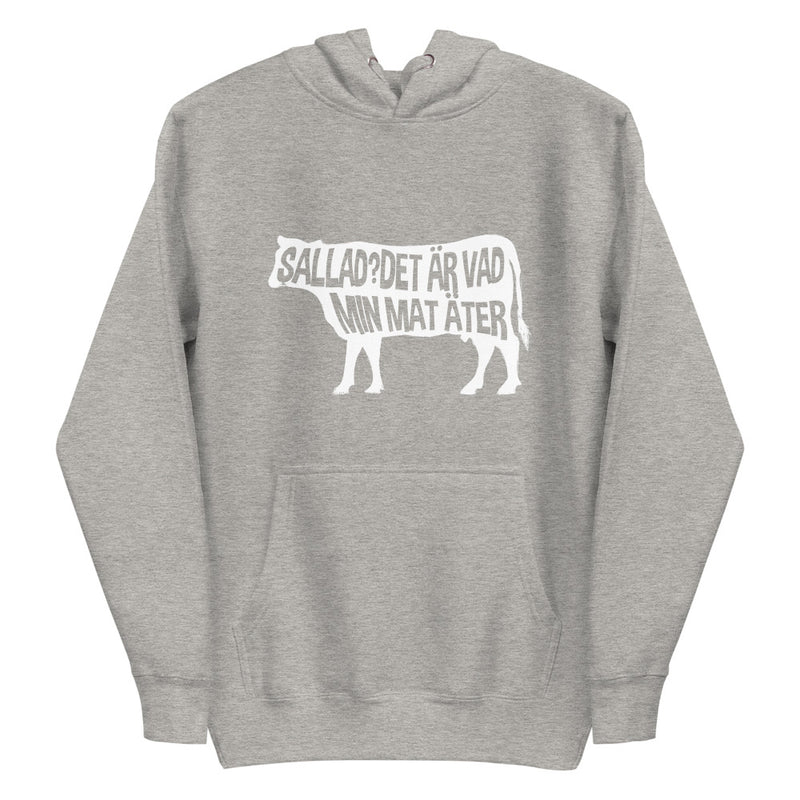 Hoodie med texten - "Sallad? Det är vad min mat äter"