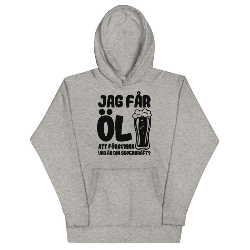 Hoodie med texten - "Jag får öl att försvinna"