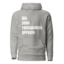 Hoodie med texten "ÄTA SOVA PROGRAMERA UPPREPA"