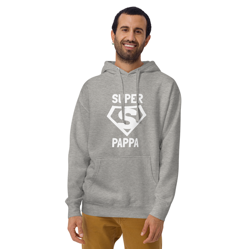 Hoodie med texten "SUPER PAPPA"
