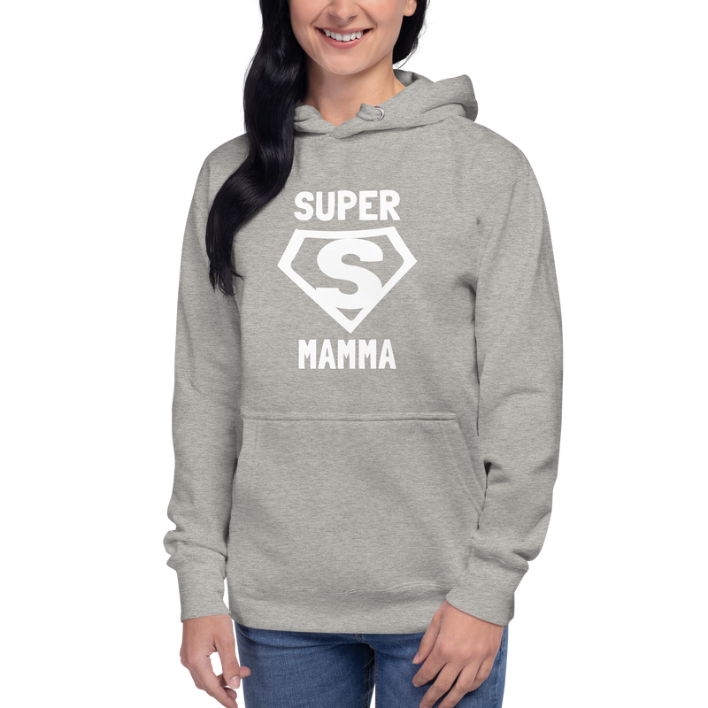 Hoodie med texten "SUPER MAMMA"