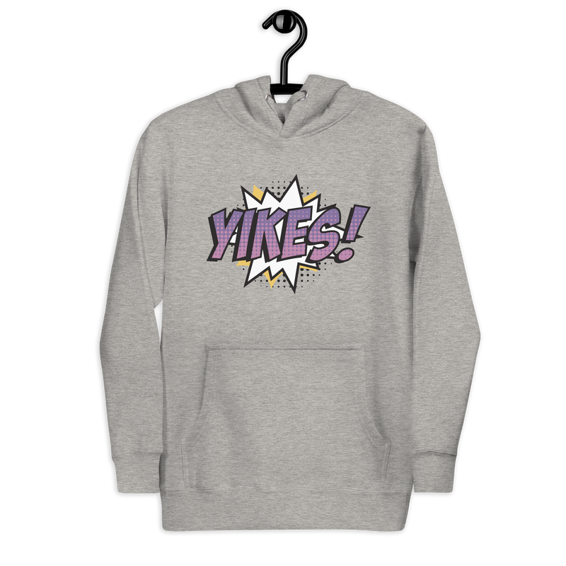 Hoodie med texten "YIKES!"