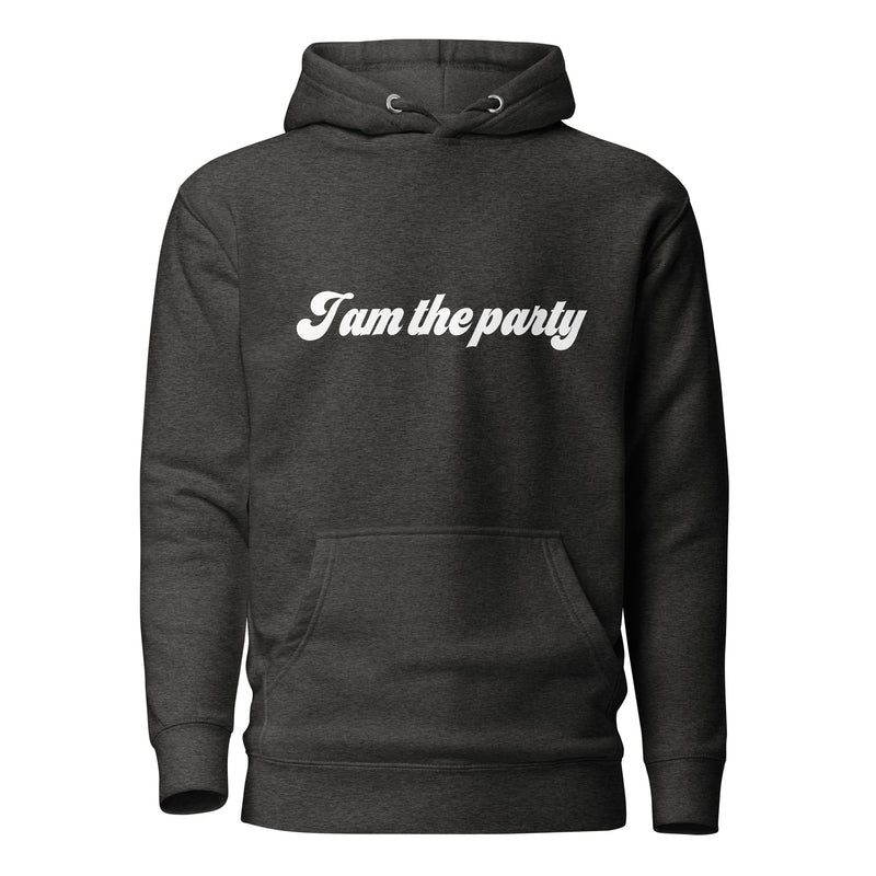 Hoodie med texten "I am the party"