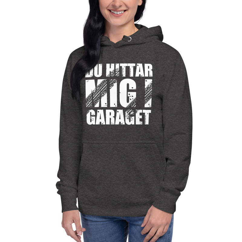 Hoodie med texten "Du hittar mig i garaget"