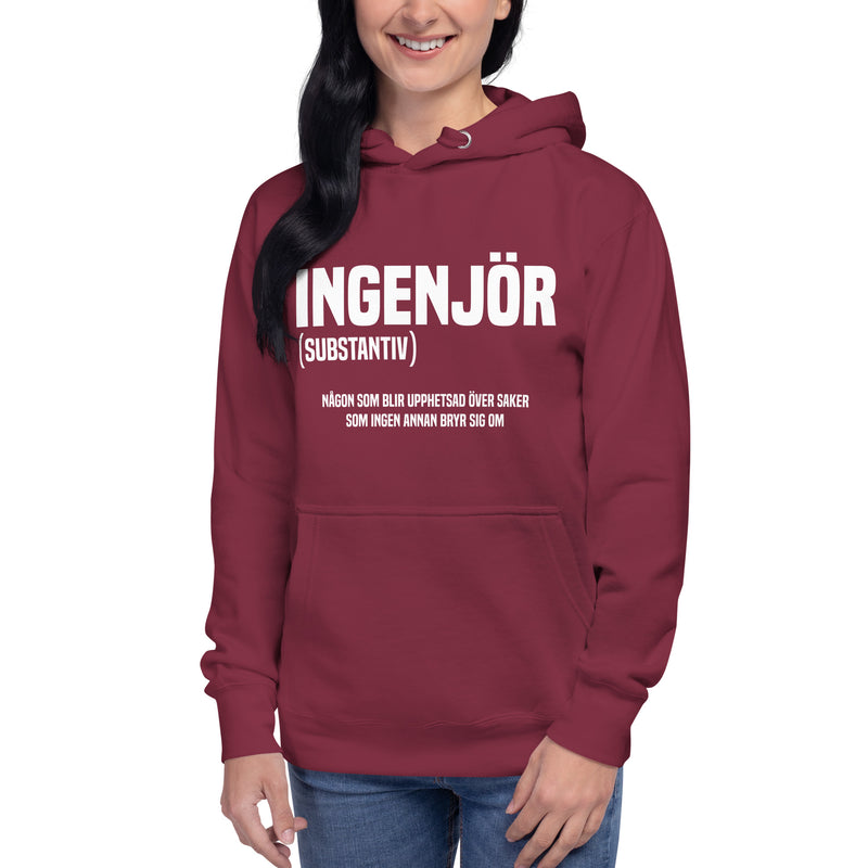Hoodie med texten "INGENJÖR"