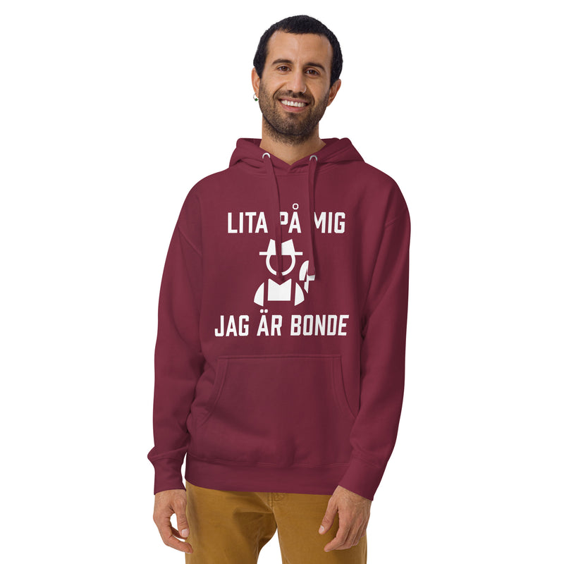 Hoodie med texten "Lita på mig, jag är bonde"