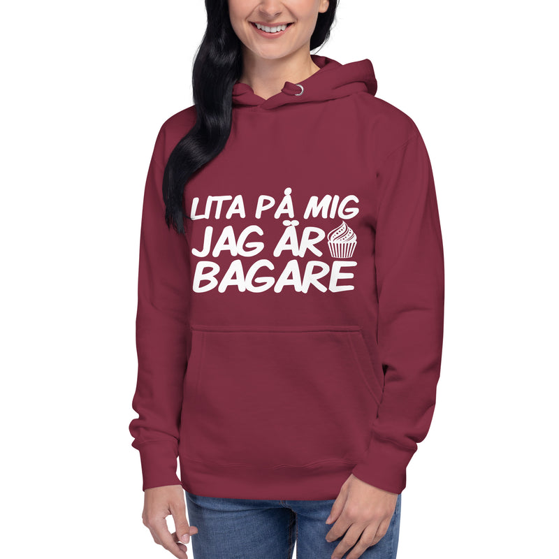 Hoodie med texten "Lita på mig, jag är bagare"