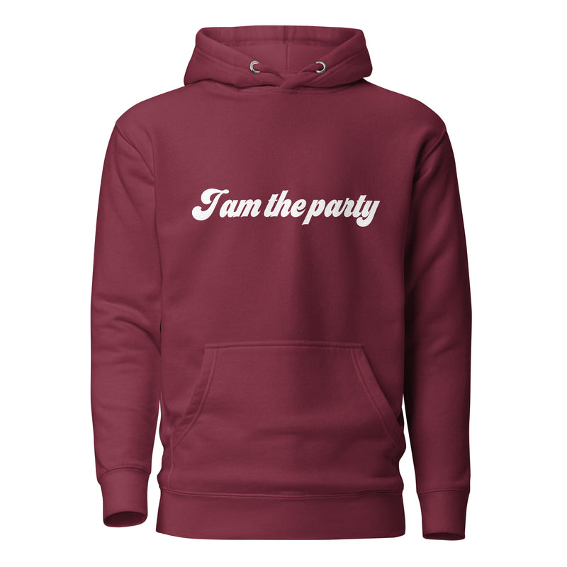 Hoodie med texten "I am the party"