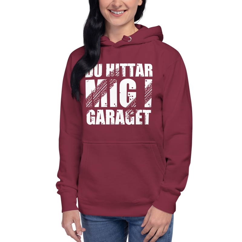 Hoodie med texten "Du hittar mig i garaget"