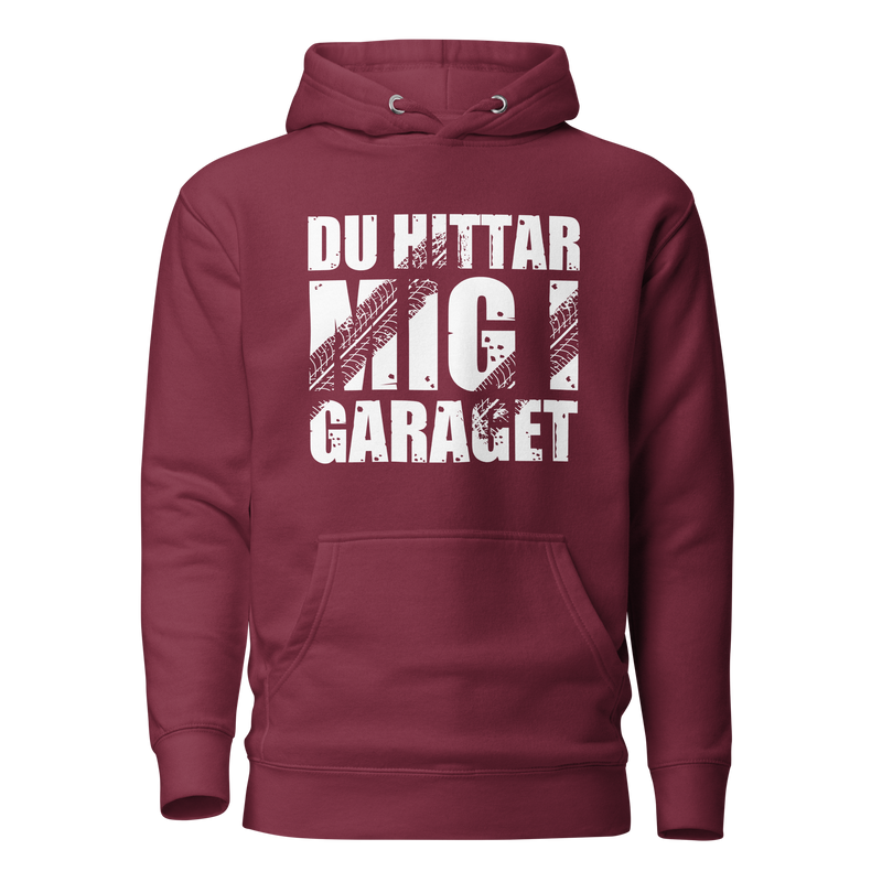 Hoodie med texten "Du hittar mig i garaget"