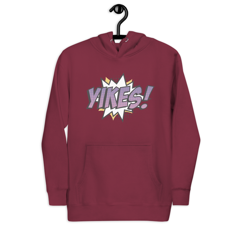 Hoodie med texten "YIKES!"