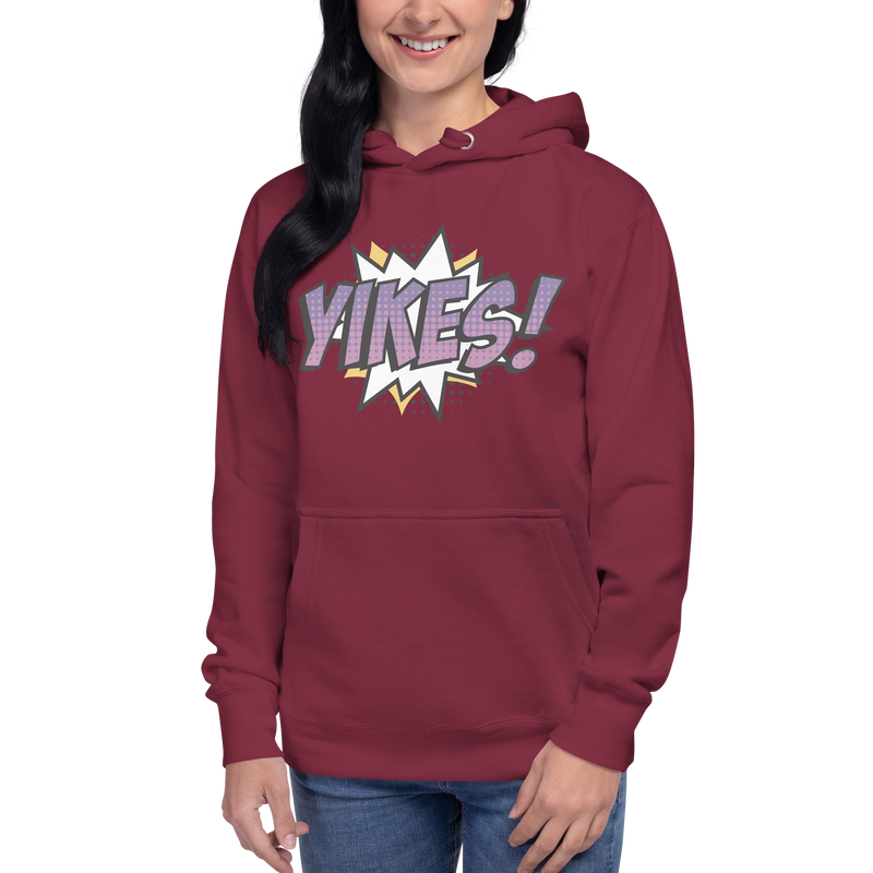 Hoodie med texten "YIKES!"