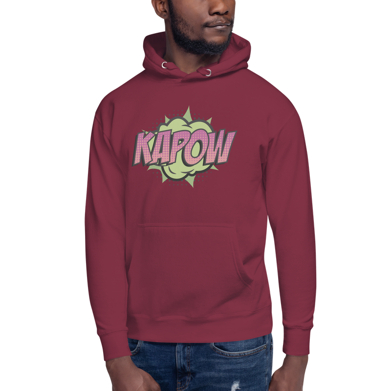 Hoodie med texten "KAPOW"