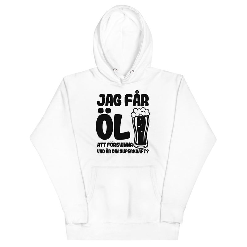 Hoodie med texten - "Jag får öl att försvinna"