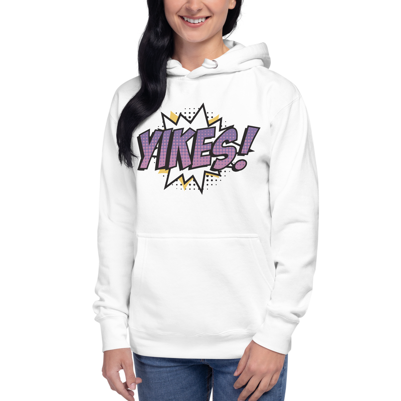 Hoodie med texten "YIKES!"