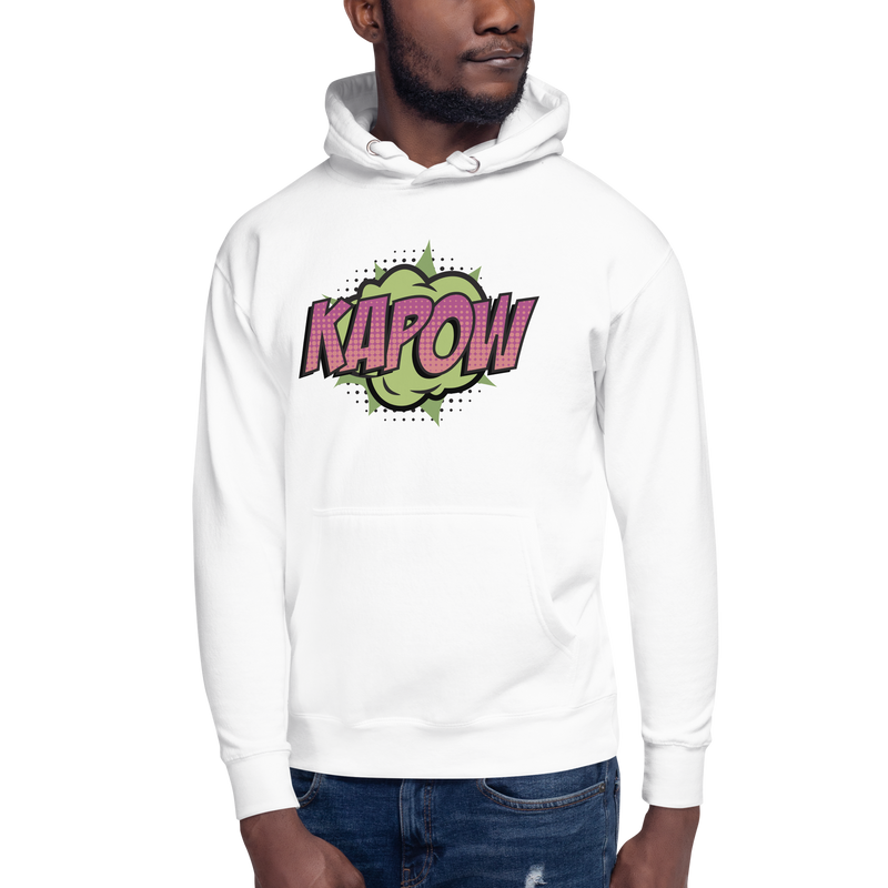 Hoodie med texten "KAPOW"
