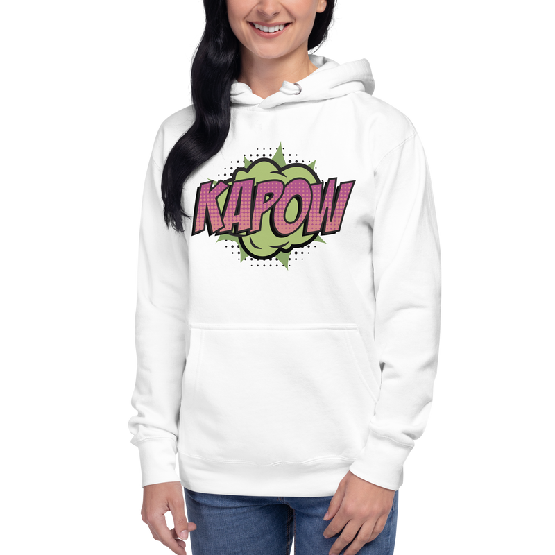 Hoodie med texten "KAPOW"