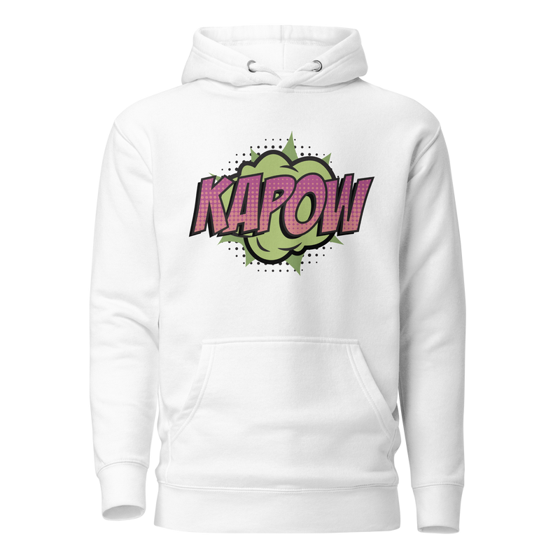 Hoodie med texten "KAPOW"