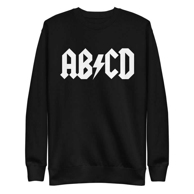 Svart sweatshirt med texten " ABCD"