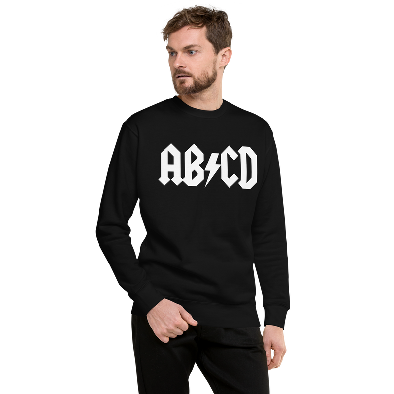 Svart sweatshirt med texten " ABCD"
