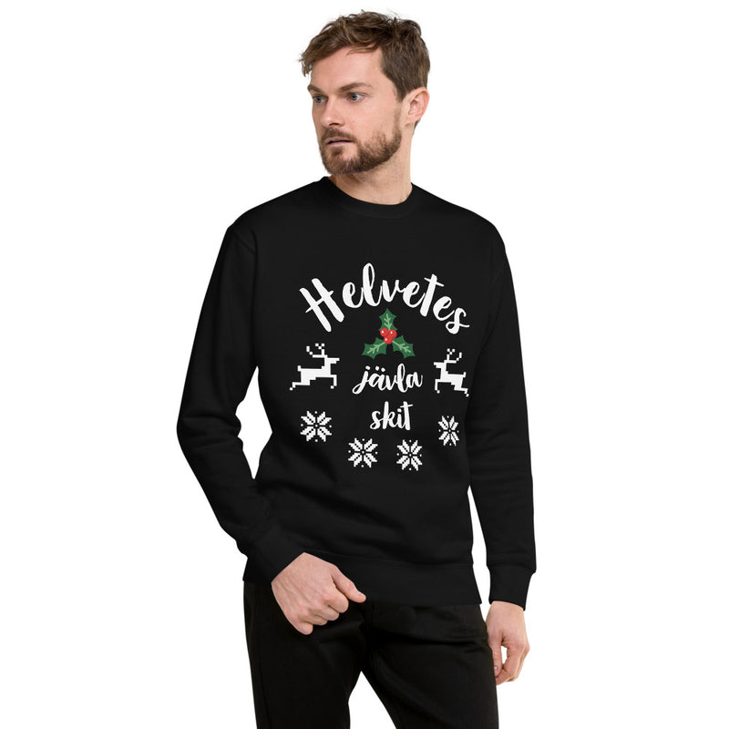 Sweatshirt med texten "Helvetes jävla skit"