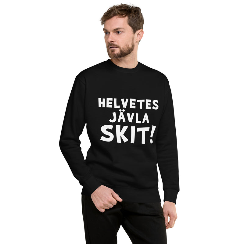 Sweatshirt med texten "Helvetes jävla skit"