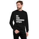 Sweatshirt med texten "ÄTA SOVA PROGRAMERA UPPREPA"