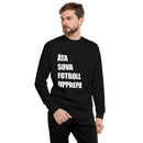 Sweatshirt med texten "ÄTA SOVA FOTBOLL UPPREPA"