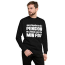 Sweatshirt med texten "Jag försökte gå i pension"