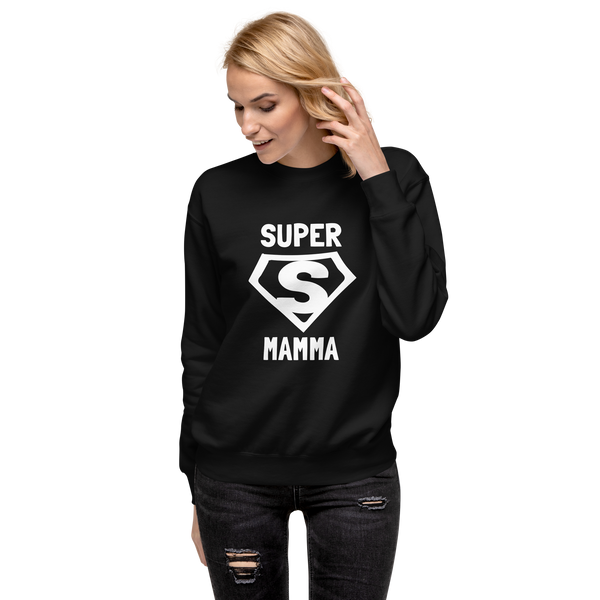 Sweatshirt med texten "SUPER MAMMA"