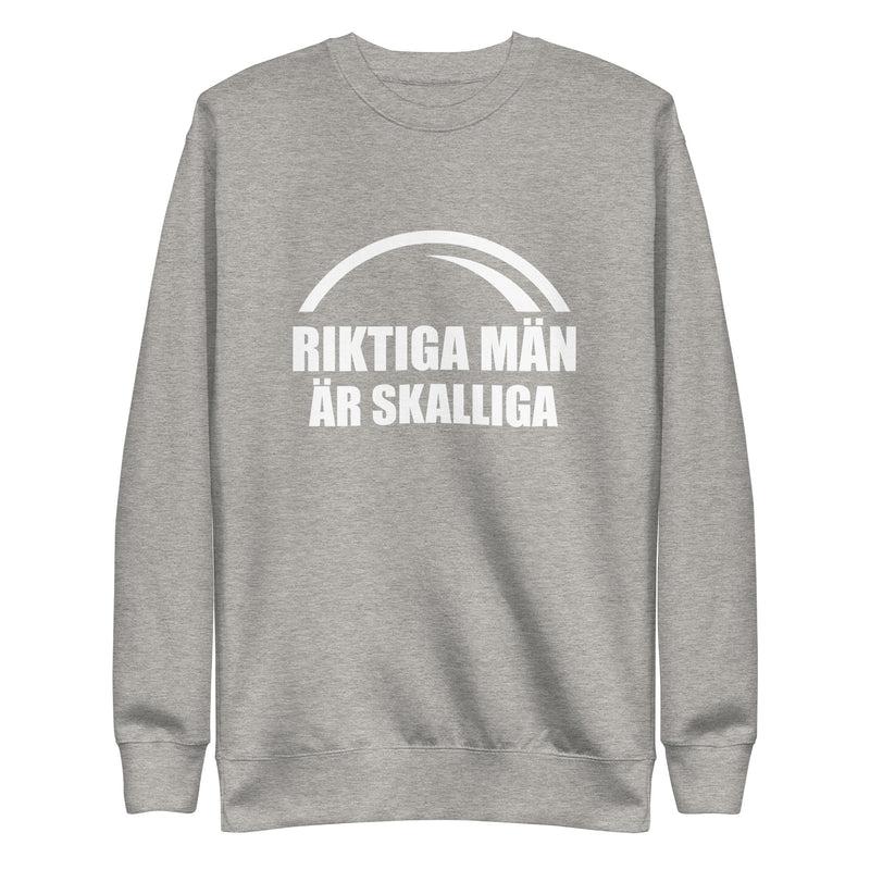 Sweatshirt med texten "Riktiga män är skalliga"