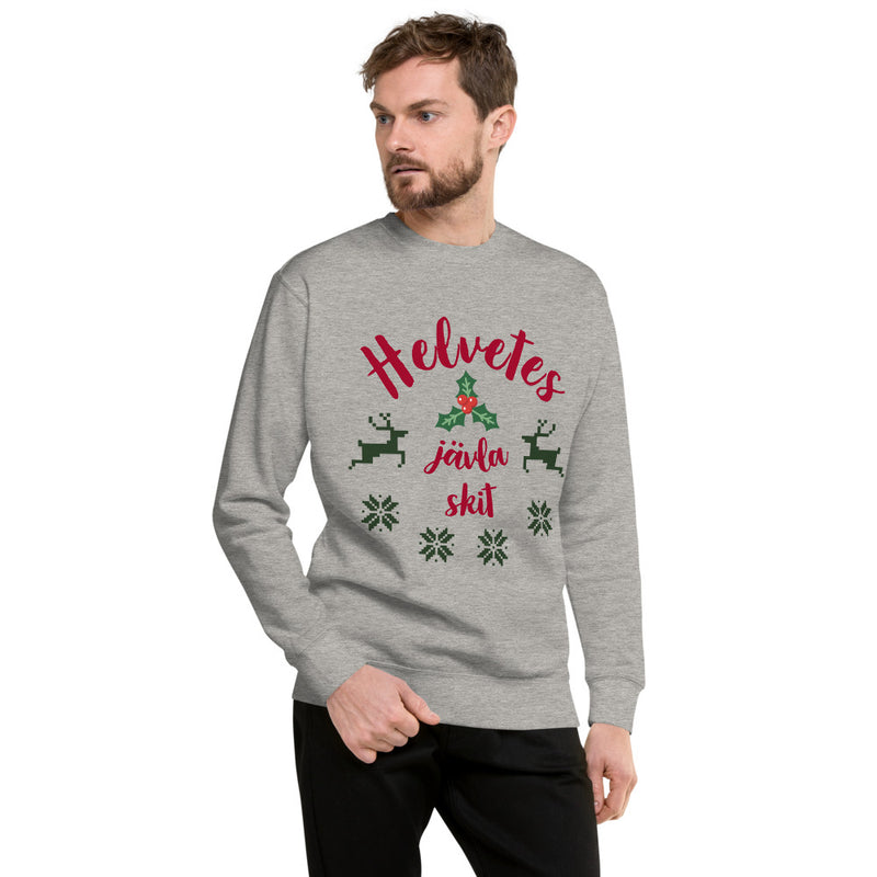 Sweatshirt med texten "Helvetes jävla skit"