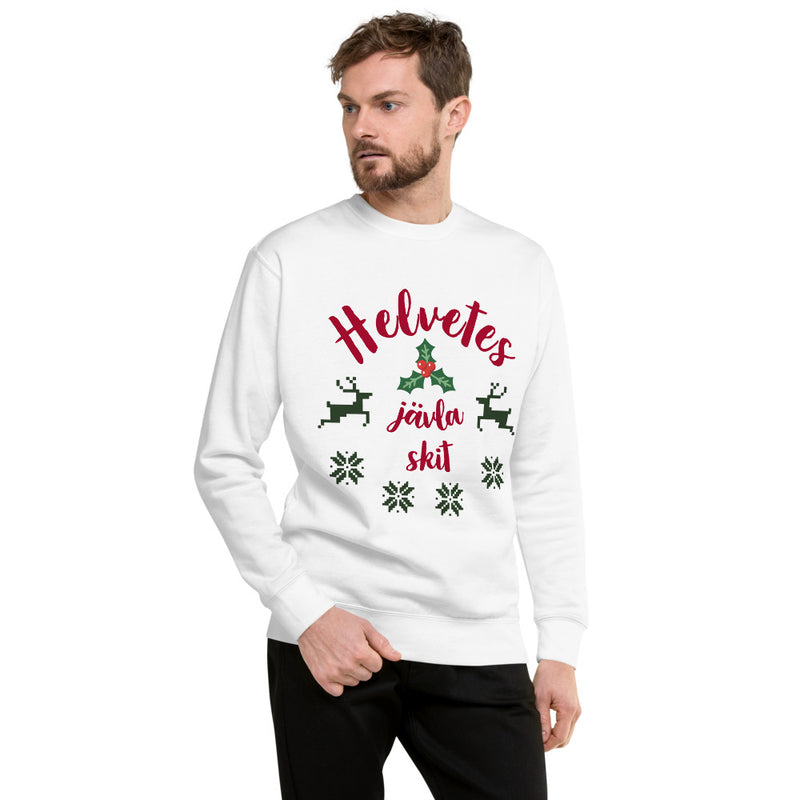 Sweatshirt med texten "Helvetes jävla skit"