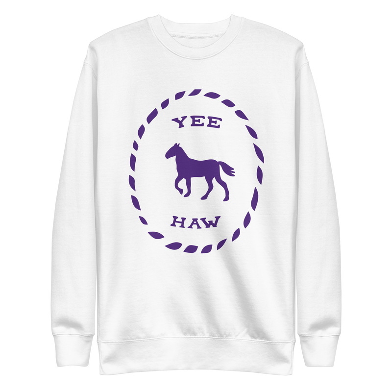 Sweatshirt med texten "YEE HAW"