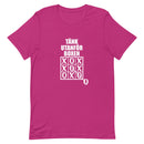 T-shirt med bild texten "Tänk utanför boxen"