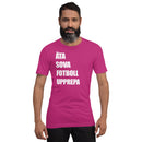T-shirt med bild texten "ÄTA SOVA FOTBOLL UPPREPA"