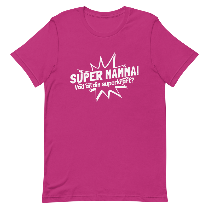 T-shirt med bild texten "SUPER MAMMA"